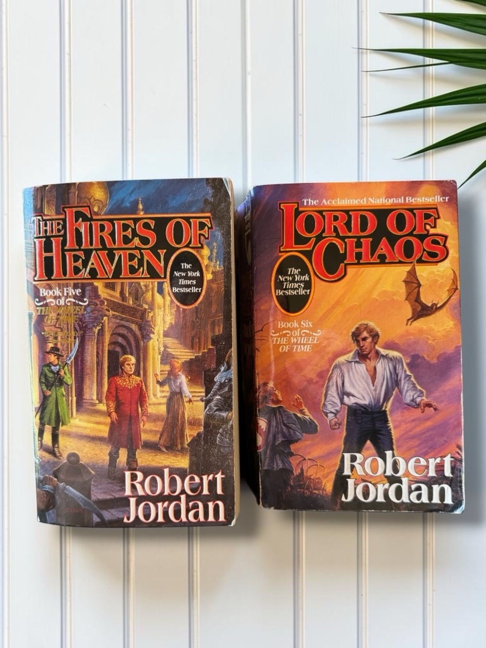 Robert Jordan Wheel of Time Books 5 & 6 Lot Fires of Heaven Lord of Chaos